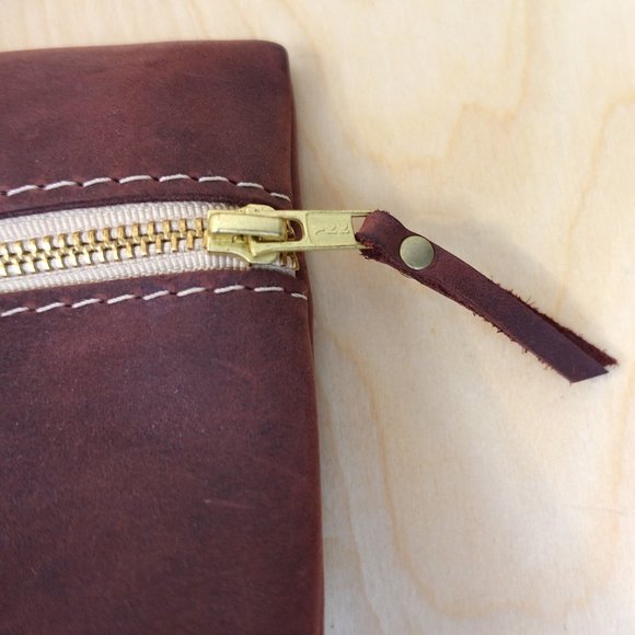 Personalized Leather Toiletry Bag (Embossed with "LAURA") - Picture 3 of 7